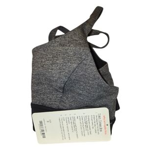 Lululemon Train Times Sports Bra in Dark Heathered Grey Black Size 8 NWT